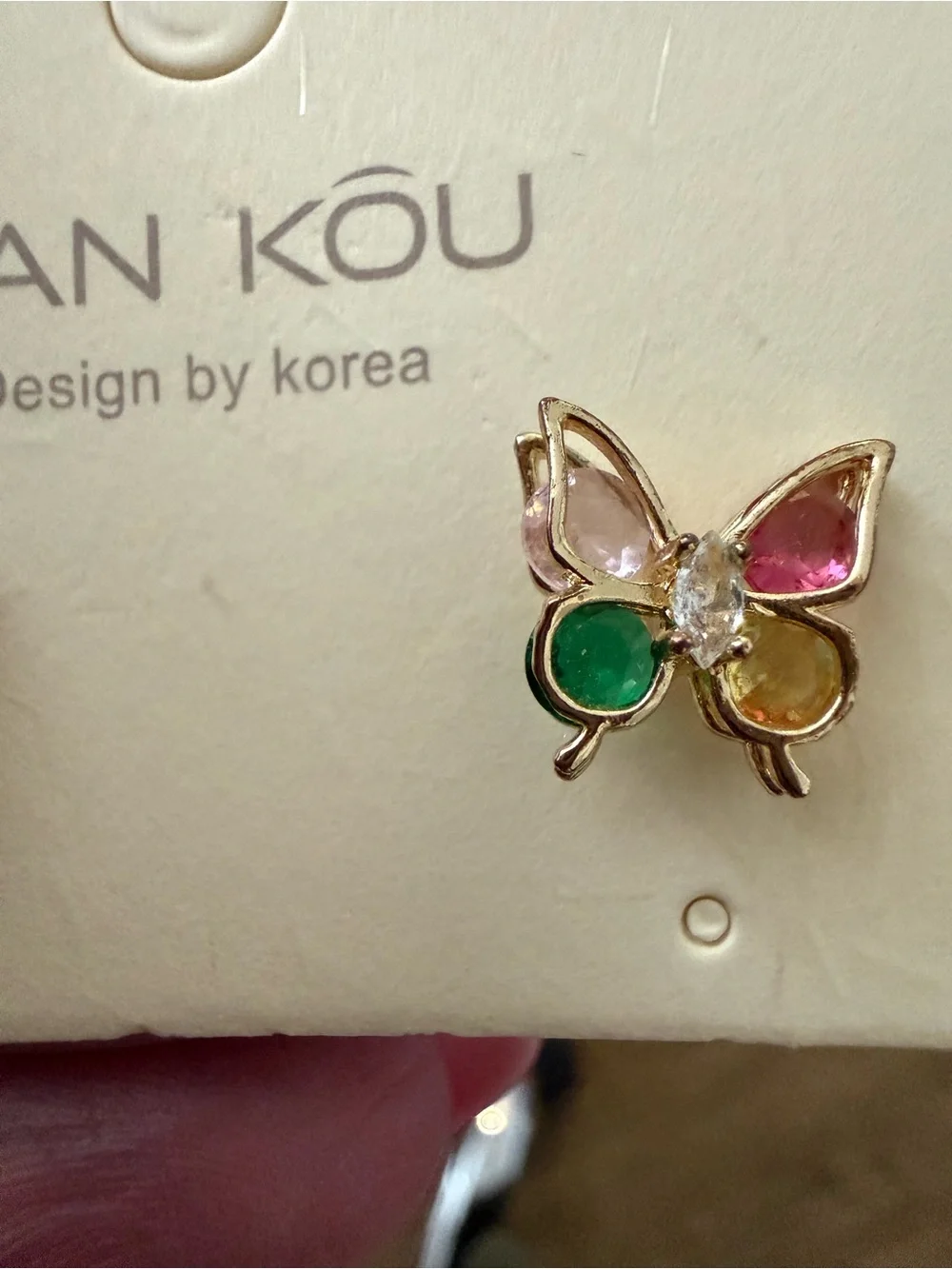 HAN KOU Multicolor Butterfly Stud Earrings